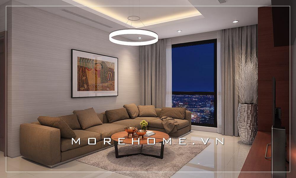 Bộ sofa màu nâu sang trọng cho không gian phòng khách